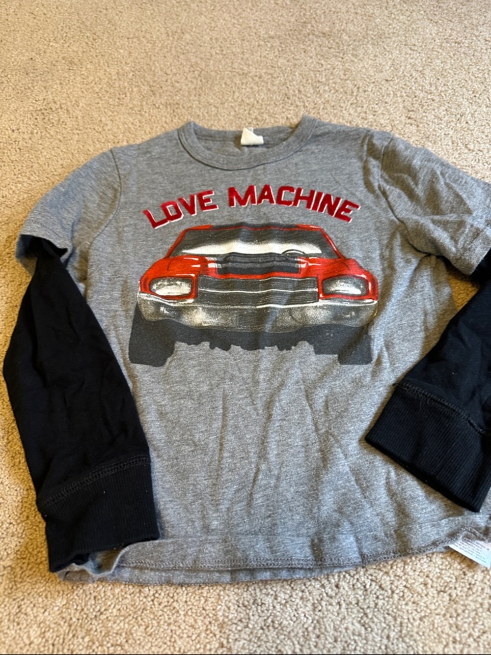 GAP Gray & Black 'Love Machine' Car Graphic Long Sleeve Tee